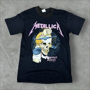 Vintage Metallica Shirt Mens Large Black 1988 Metal Band Damaged Justice 80s